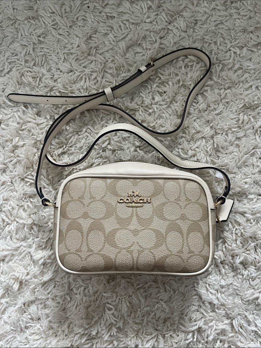 Coach Beige Chalk Signature Crossbody Bag